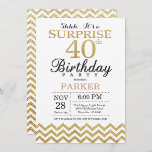 Surprise 40e anniversaire Invitation Parties scint