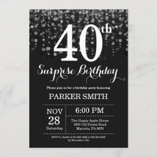 Surprise 40e anniversaire Invitation Parties scint