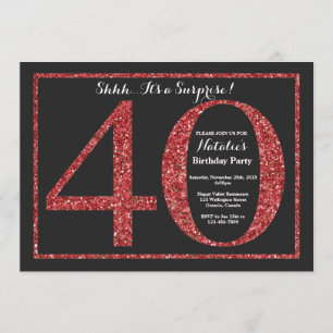 Surprise 40e anniversaire Invitation Parties scint