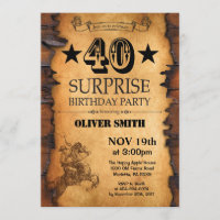 Surprise 40e Invitation Occidentale Anniversaire