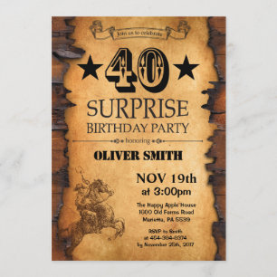 Surprise 40e Invitation Occidentale Anniversaire