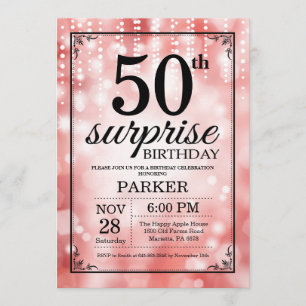Surprise 50e anniversaire Invitation Parties scint