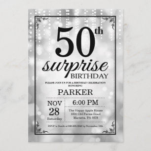 Surprise 50e anniversaire Invitation Parties scint