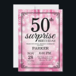 Surprise 50e anniversaire Invitation Parties scint<br><div class="desc">Invitation surprise 50e anniversaire avec des lumières à cordes roses avec Arrière - plan Parties scintillant rose. Anniversaire rose. Anniversaire adulte. Hommes ou Femmes Anniversaire Invitation. 13ème 15ème 16ème 18ème 20ème 21ème 30ème 40ème 50ème 60ème 70ème 80ème 90ème 100ème, Tout âge. Pour plus de personnalisation, cliquez sur le bouton "Customiser"...</div>