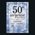 Surprise 50e anniversaire Invitation Parties scint<br><div class="desc">Invitation surprise 50e anniversaire avec des lumières à cordes bleues avec Arrière - plan Parties scintillant bleu. Anniversaire bleu. Anniversaire adulte. Hommes ou Femmes Anniversaire Invitation. 13ème 15ème 16ème 18ème 20ème 21ème 30ème 40ème 50ème 60ème 70ème 80ème 90ème 100ème, Tout âge. Pour plus de personnalisation, cliquez sur le bouton "Customiser"...</div>
