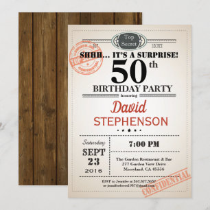 Surprise 50e anniversaire invitation pour les homm