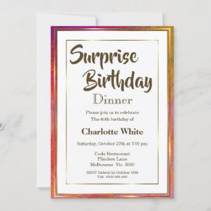 Surprise 60e anniversaire Dîner Invitation