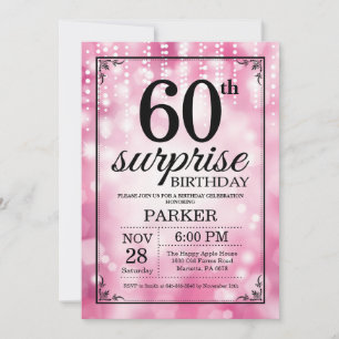 Surprise 60e anniversaire Invitation Parties scint