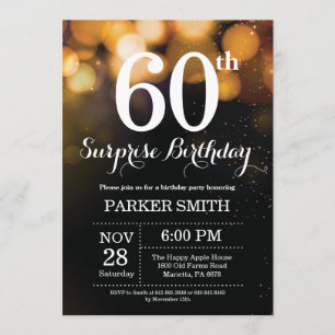Surprise 60e anniversaire Invitation Parties scint