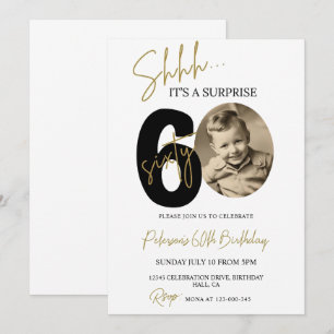 Surprise 60e anniversaire Invitation Photo Oiseau 