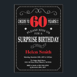 Surprise 60e anniversaire Invitation Rouge et Noir<br><div class="desc">Surprise 60e anniversaire Invitation Typographie rouge et noire. Tableau de bord. Arrière - plan noir et blanc. Anniversaire adulte. Hommes ou Femmes Anniversaire. Enfants Garçon ou fille Ado Anniversaire adolescent Invitation . 13ème 15ème 16ème 18ème 20ème 21ème 30ème 40ème 50ème 60ème 70ème 80ème 90ème 100ème. N'Importe Quel Âge. Pour plus...</div>