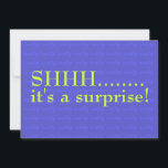 Surprise 60e anniversaire Invitation Shhh<br><div class="desc">J'ai conçu cette invitation surprise à la fête d'anniversaire il y a plus de huit ans. Il reste encore l'un de mes plus gros vendeurs. Le modèle de celui-ci dit "soixante" mais vous pouvez changer cela avec le reste de l'invitation. L'une des choses les plus agréables, c'est comment cette invitation...</div>