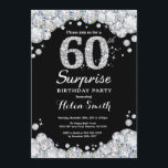 Surprise 60e anniversaire Invitation Silver Diamon<br><div class="desc">Invitation surprise 60e anniversaire. Arrière - plan de tableau de bord diamant en pierre d'argent. Élégant invitation de Bassorh Anniversaire. Noir et blanc. Anniversaire adulte. Femmes Anniversaire. Hommes Anniversaire. Pour plus de personnalisation,  cliquez sur le bouton "Customiser" et utilisez notre outil de conception pour modifier ce modèle.</div>