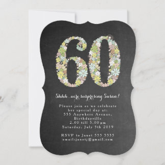 Surprise 60e Numéro 60 Invitation de fête d'annive