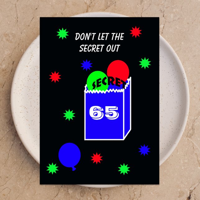 Surprise 65e anniversaire de fête Invitation SECRE (Créateur téléchargé)