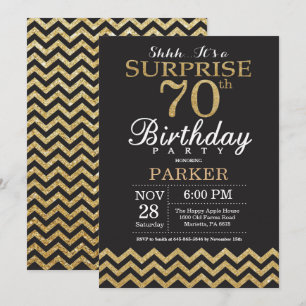Surprise 70e anniversaire Invitation Parties scint
