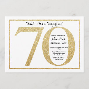 Surprise 70e anniversaire Invitation Parties scint