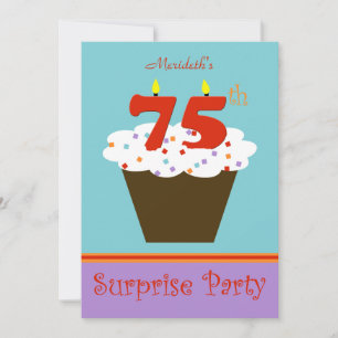 Surprise 75e anniversaire de fête Invitation
