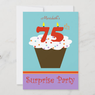 Surprise 75e anniversaire de fête Invitation