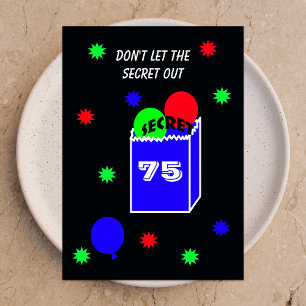 Surprise 75e anniversaire de fête Invitation SECRE