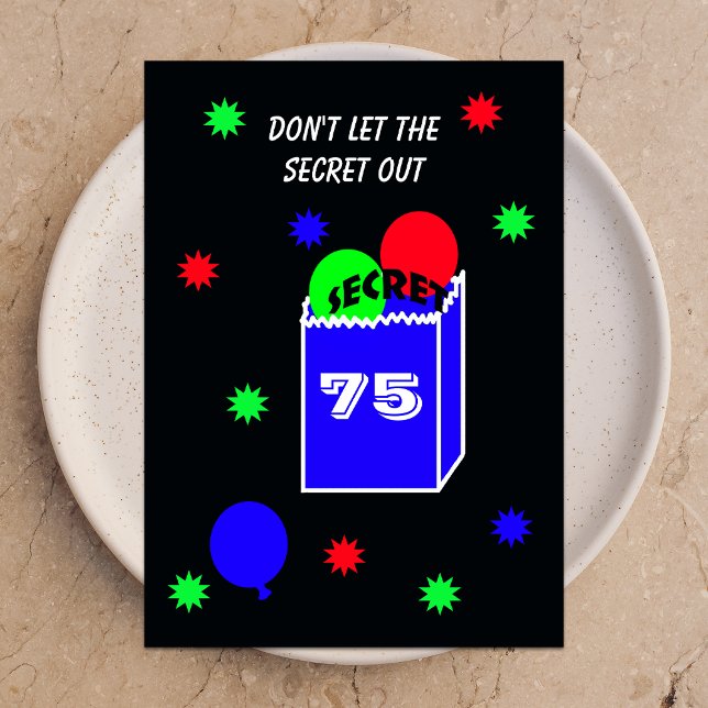 Surprise 75e anniversaire de fête Invitation SECRE (Créateur téléchargé)