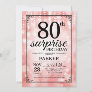 Surprise 80e anniversaire Invitation Parties scint