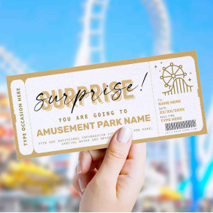 Surprise Amusement Park Theme Park Billet cadeau