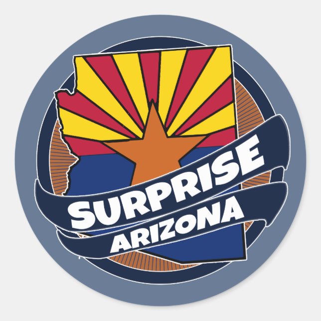 Surprise Arizona drapeau éclate autocollants ronds (Devant)