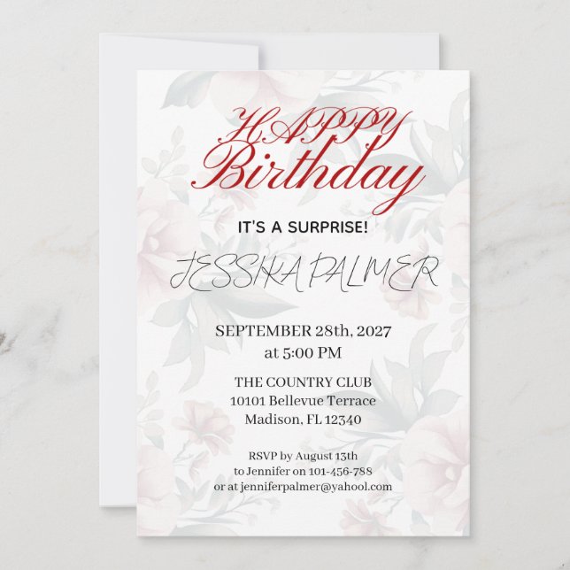 Surprise Birthday Invitation (Devant)