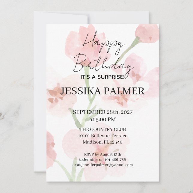 Surprise Birthday Invitation (Devant)