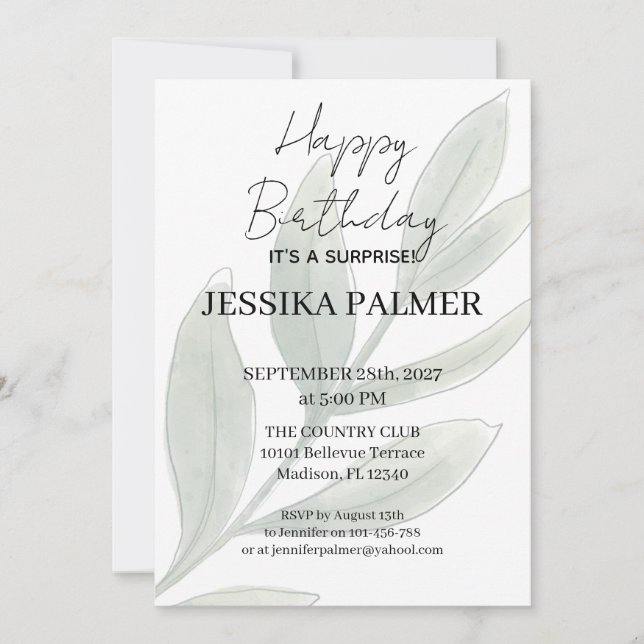 Surprise Birthday Invitation (Devant)