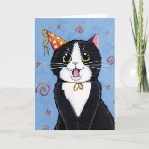 Cartes Blanc Chat D Anniversaire Zazzle Fr