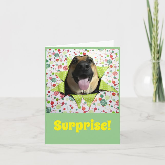 Surprise ! Carte de voeux d'anniversaire berger al (Devant)