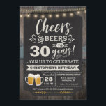 Surprise Cheers and Beers 30th Birthday Invitation<br><div class="desc">Surprise Cheers and Beers 30th Birthday Invitation avec plateau de craie et lettrage avec âge personnaliser.</div>