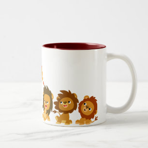 "Surprise ! !" Cute caricature Lions Mug