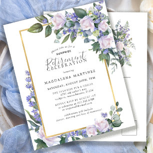 Surprise Retraite Party Blue White invitation