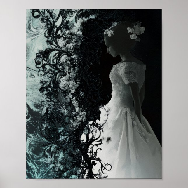 Surreal Dark Bride Wall Art  Gothic Fantasy Poster (Devant)