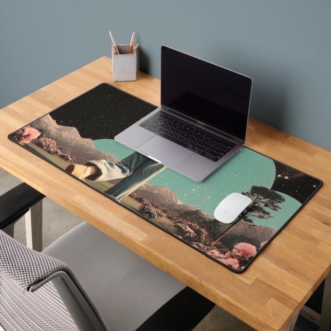 Surreal figure walking into galaxy gateway (Bureau 2)