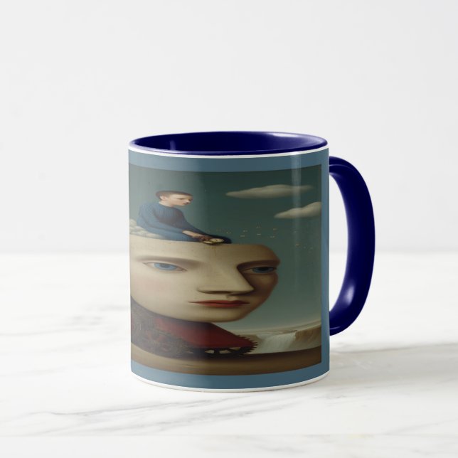 Surreal Mechanical Head Dream Art Mug (Devant droit)