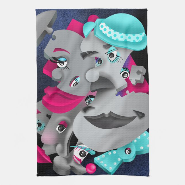 Surreal Puzzle fait face à la serviette de thé (Vertical)