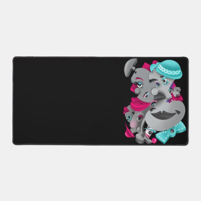 Surreal Puzzle Visages Bureau Mat (Recto)