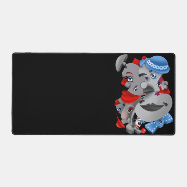 Surreal Puzzle Visages Bureau Mat (Recto)