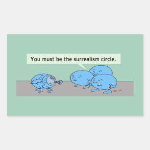 Surréalisme Cercle rectangle autocollant