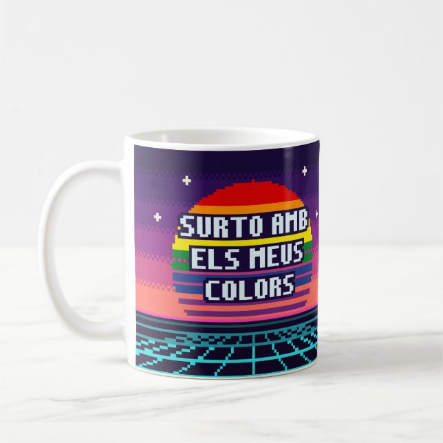 Surto Amb Els Meus Colors Catalan Pride Pixel Mug (Gauche)