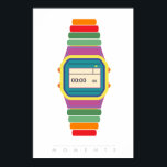 Surveillance de l'horloge | Retro Poster d'Art Pop<br><div class="desc">"Le temps n'est pas mesuré par les horloges mais par les moments" 60's 70's 80's Retro poster - Minimalist Digital Watch Semble fabuleux dans un cadre noir. Suivez-moi sur Instagram ou Facebook ou abonnez-vous pour des mises à jour sur TakaraBeech.com ... J'adorerais me connecter avec toi. Partagez votre nouvelle oeuvre...</div>