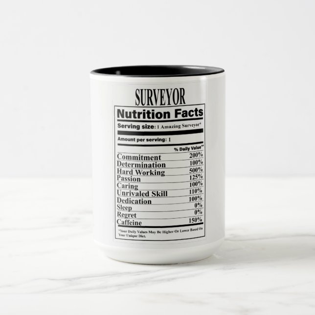 Surveyor Nutrition Facts Mug (Centre)
