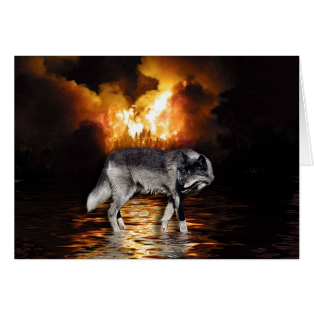 "Survivant" Cadeaux de la faune du loup gris (Devant horizontal)
