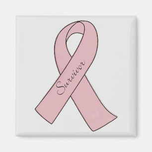 Survivant rose au ruban - Aimant