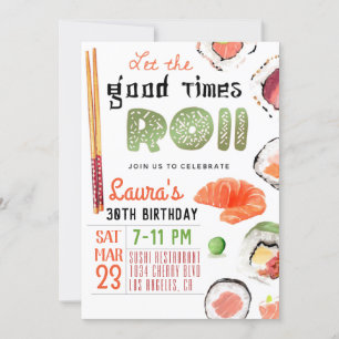 Sushi Anniversaire Invitation