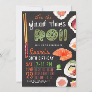 Sushi Anniversaire Invitation
